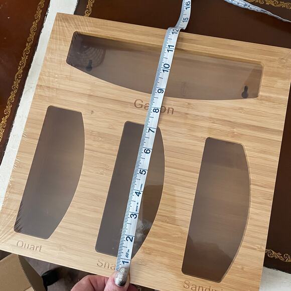 NWOT Bamboo Ziplock Bag Storage Organizer - Picture 6 of 8